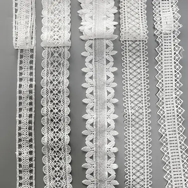 Fashionable White Milk Silk Embroidered Lace Clothing Accessories
