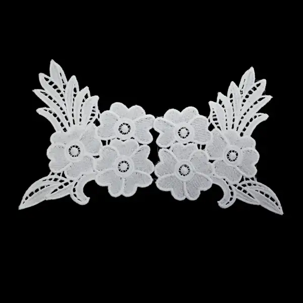 White Milk Silk Embroidery Lace Vintage Chemical Lace for Wedding Dresses Shoes and Other Clothing Accessories
