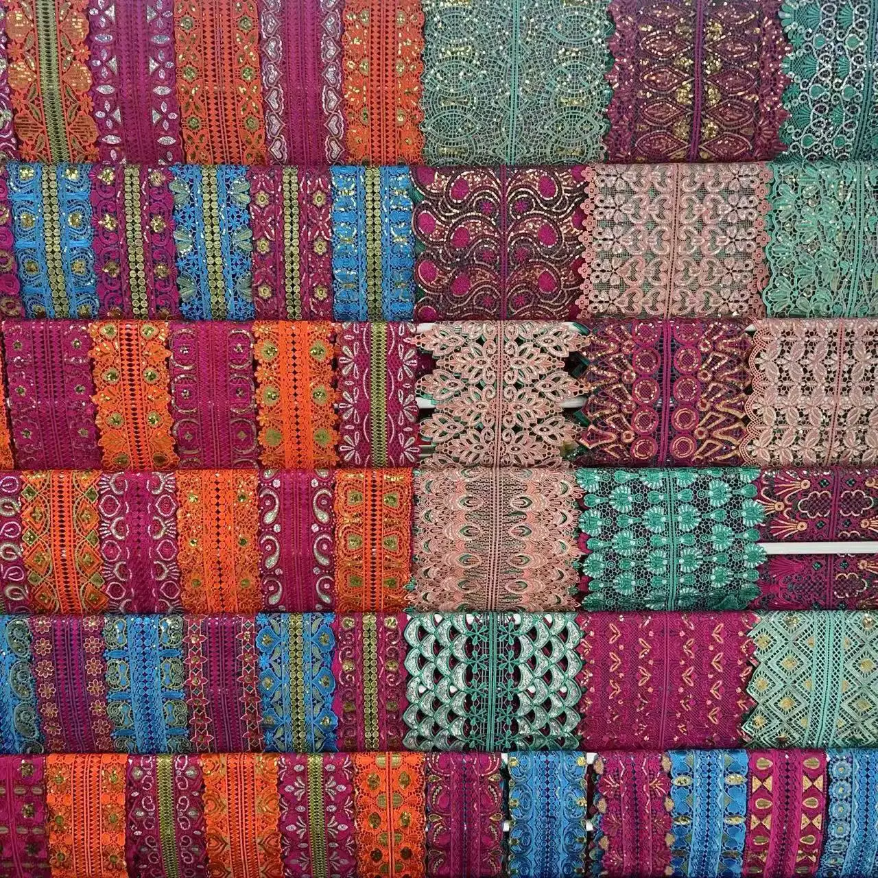 Wholesale 25cm Embroidery Polyester Trim Ab Sequins Lace With 3d Rose Flower For Clothing Wholesale 25cm Embroidery Polyester Trim Ab Sequins Lace With 3d Rose Flower For Clothing