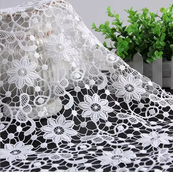 Custom High Quality Tulle Mesh Embroidery Sequin Fabric Guipure Lace Fabric