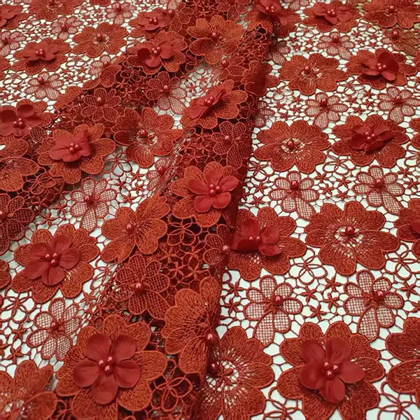 Custom High Quality Tulle Mesh Embroidery Sequin Fabric Guipure Lace Fabric