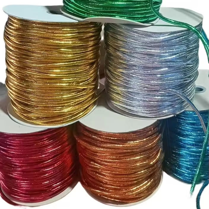 5mm Colorful Metallic Polyester Rope Jewelry Thread Metallic Cords Rope
