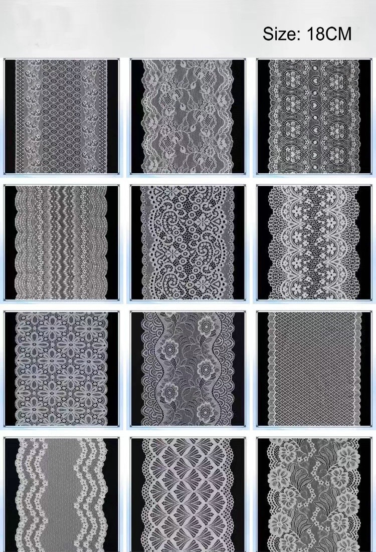 Hot Sale Fancy Nylon Spandex Lace Stretch Lace Trim Elastic Lace for Underwear and Lingerie
