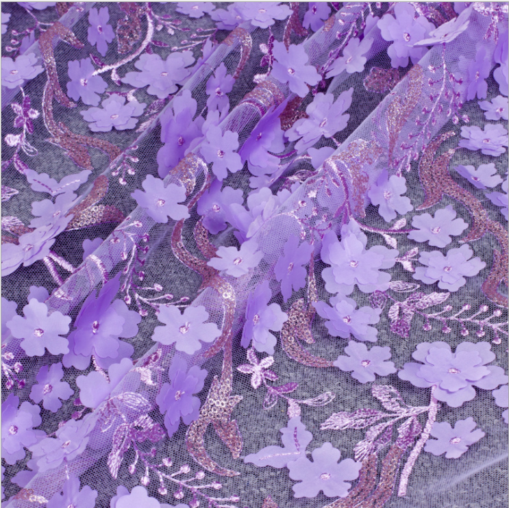 2020 New Beautiful Popular Wholesale Embroidery Sequin Lace Fabric Mesh