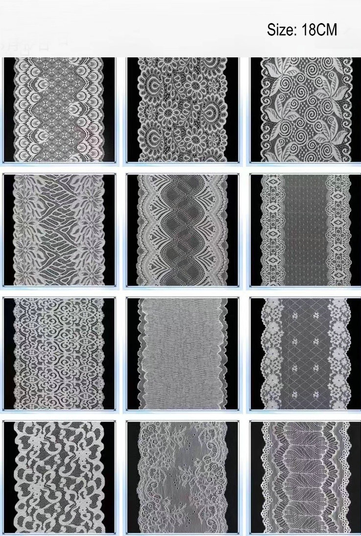 Hot Sale Fancy Nylon Spandex Lace Stretch Lace Trim Elastic Lace for Underwear and Lingerie