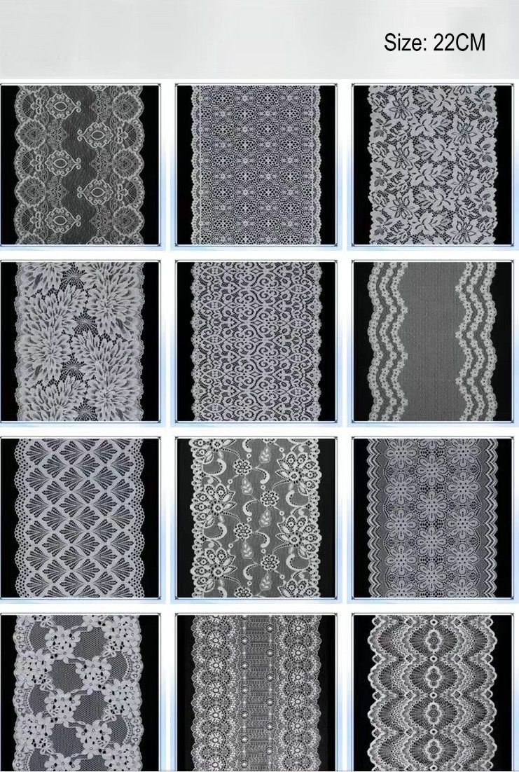 Hot Sale Fancy Nylon Spandex Lace Stretch Lace Trim Elastic Lace for Underwear and Lingerie