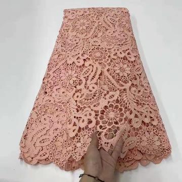 100% Cotton Colorful French Embroidery Lace Fabric for Women Dress