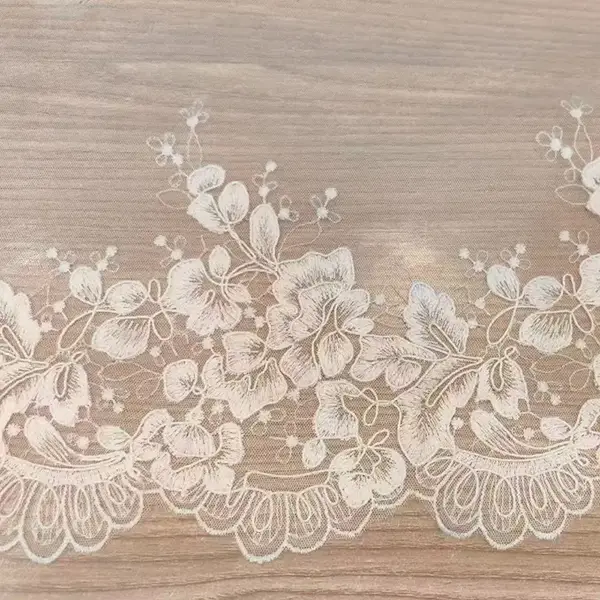 Classic Exquisite Mesh Polyester Embroidered Lace for Women's Clothing