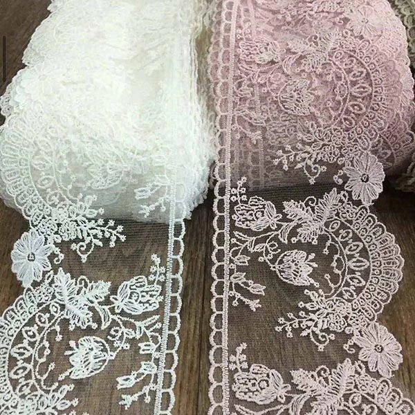 Wholesale High Quality Colorful Embroidery Lace Trimming/mesh Lace